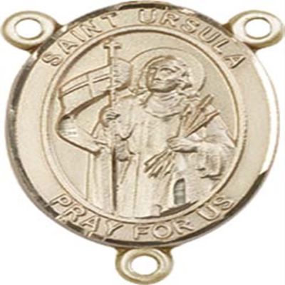 14K Gold Filled Saint Ursula Rosary Centerpiece Medal, 3/4 Inch