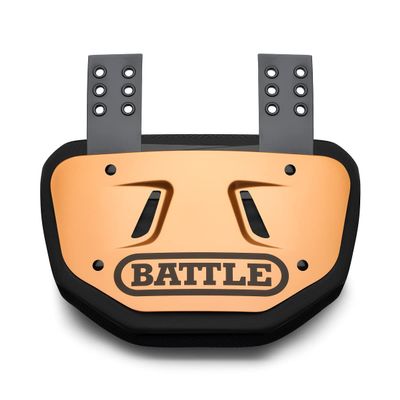 Battle Sports Football Back Plate  Hard Shell Lower Back Protector with Contoured Foam for High-Impact Protection - Adult, Gold
