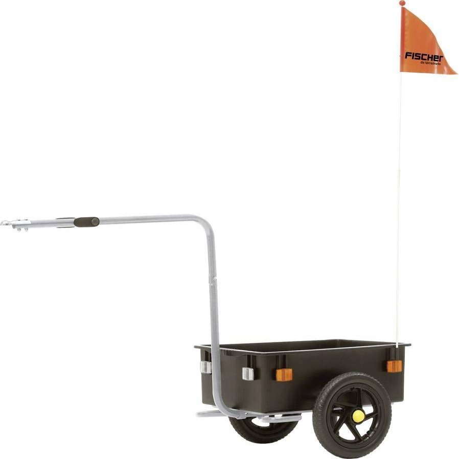 FISCHER Tour Cargo Trailer for All Standard Bicycles from 26-28 Inches, Load Capacity 31 kg, Black