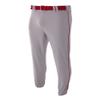 A4 Sportswear Youth Large Cardinal with Black Side Piping Elastic Bottom Baseball Pants view 1