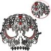 Coddsmz Halloween Masquerade Masks Full Face Mardi Gras Party Costume Mask Christmas Masks Metal Mask with Rhinestone view 2