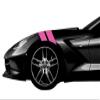 4 Inch Fender Bars Vinyl Racing Stripes Decals, Fits Chevy Corvette C7 Stingray, Passenger Side, Pink view 4