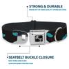 Dog Collar Seatbelt Buckle Mustaches Scattered Black Turquoise 15 to 26 Inches 1.0 Inch Wide view 4