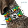 Dog Collar Seatbelt Buckle St Pats Rainbow Coins 11 to 17 Inches 1.0 Inch Wide view 2