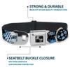 Dog Collar Seatbelt Buckle Grunge Gears Blue 16 to 23 Inches 1.5 Inch Wide view 4