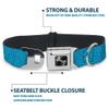 Dog Collar Seatbelt Buckle Ditsy Floral Blue Light Blue White 18 to 32 Inches 1.5 Inch Wide view 4