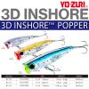 Duel Yo-Zuri R1210-GHCS 3D Inshore Popper, Color, Chartreuse, 70mm 2-3/4' view 3