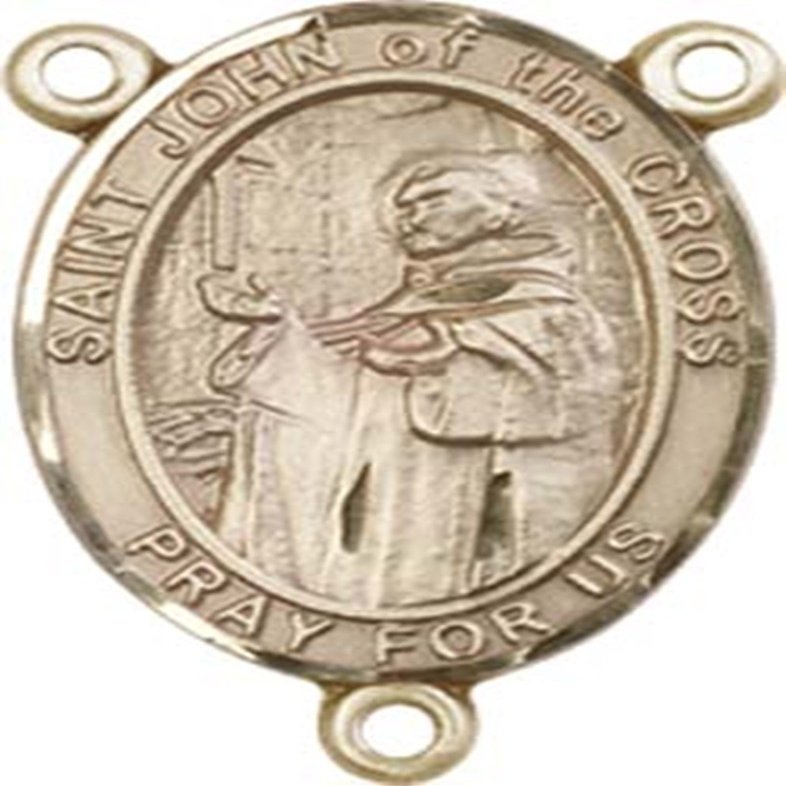 14K Gold Filled Saint John of The Cross Rosary Centerpiece Medal, 3/4 Inch