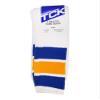 TCK Retro 3 Stripe Tube Socks (Royal/Gold, Small) view 3