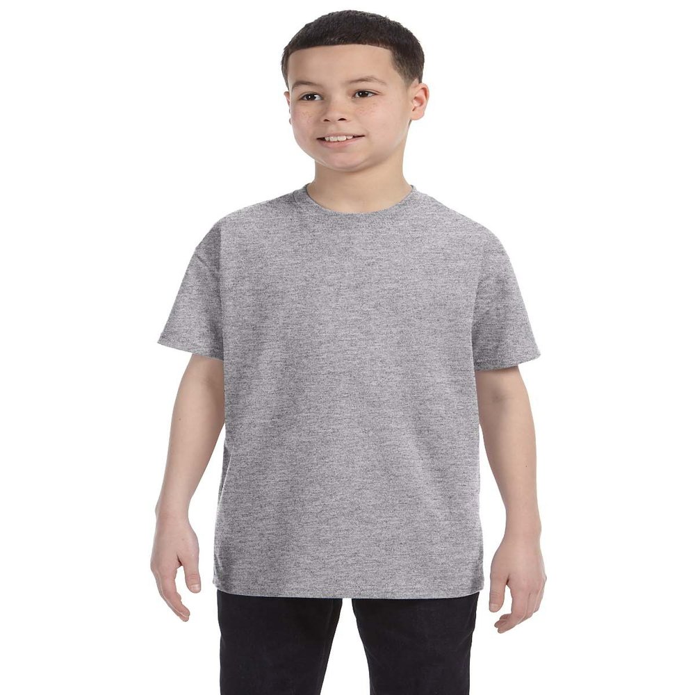 Gildan Big Boys Heavy Taped Neck Comfort Jersey T-Shirt, Sport Grey, M