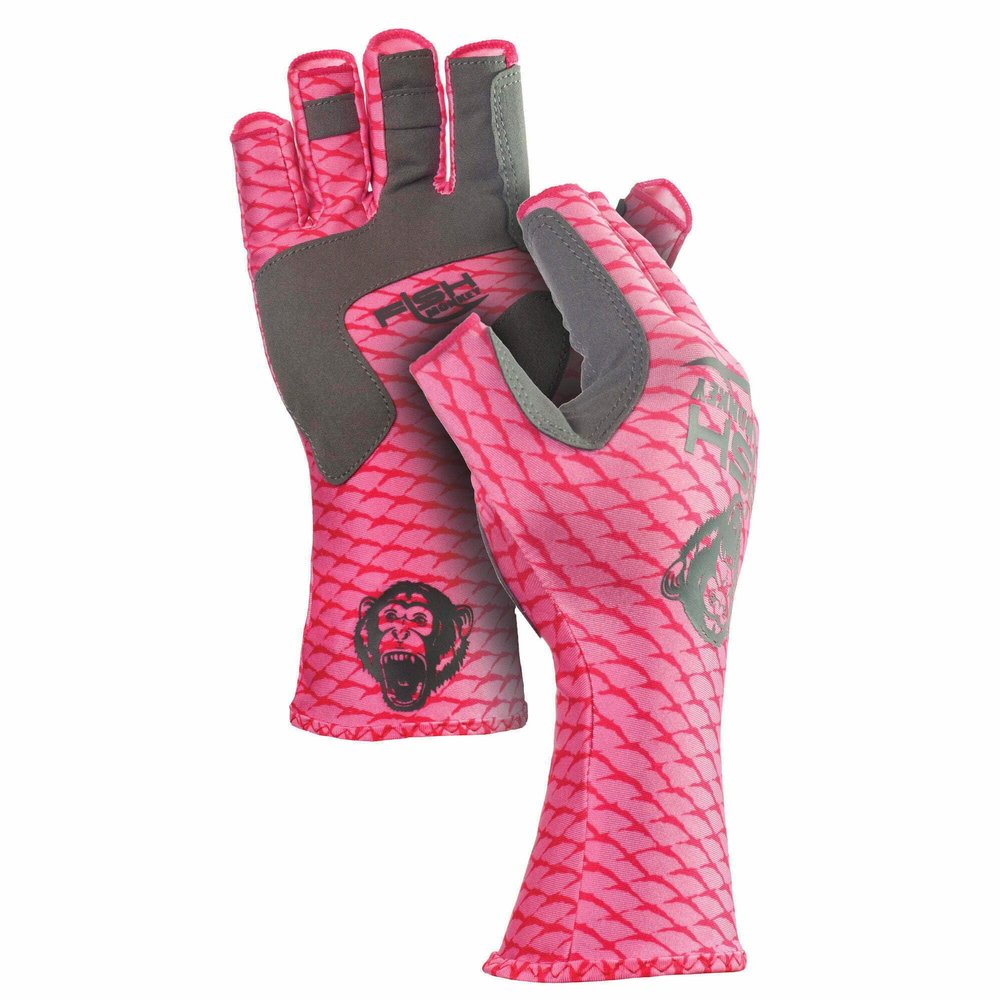 Fish Monkey SPF 50+ Four Way Stretch Quick Dry Breathable Half Finger Second Skin Fit Fishing Guide Gloves Superior Non Slip Grip for Men and Women