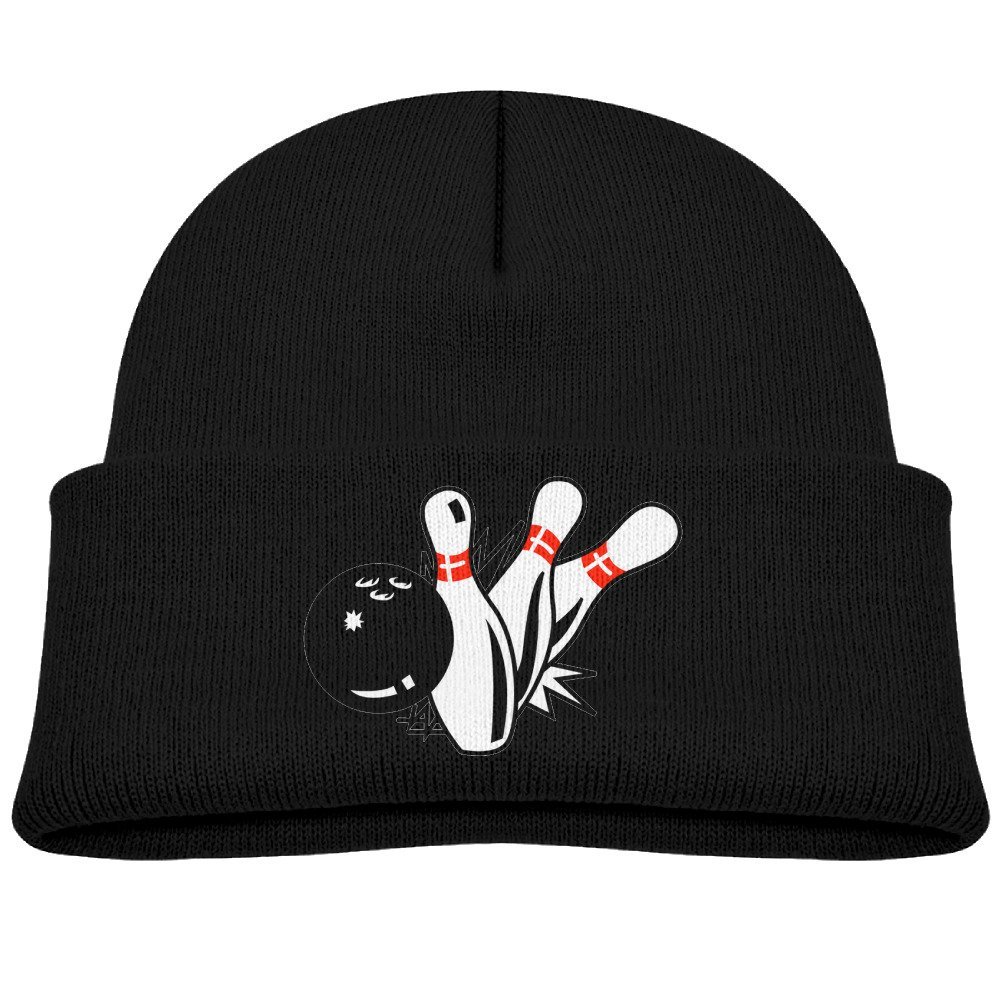 Memoy Bowling Children Winter Knitting Wool Cotton Warm Cap Black
