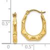 14k Yellow Gold Hollow Oval Hoop Earrings view 4