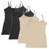 Active Basics Women's Camisole 8745 - 4 PACK: (2)BLACK(2)BEIGE, L view 1