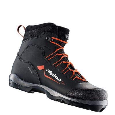 Alpina Sports Snowfield Backcountry Cross Country Nordic Touring Ski Boots, Black/Orange/White, Euro 42