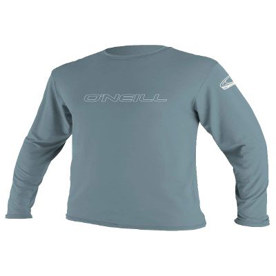 O'Neill Mens Basic Skins Long Sleeve Sun Shirt, UPF 50+ Sun and Rash Protection for Surfing and All Outdoor Activities, Dusty Blue, XX-Large