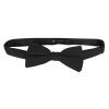 K. Alexander Solid Black Bow Tie Men's Satin Pre-tied Formal Tuxedo Bow with Adjustable Band view 2