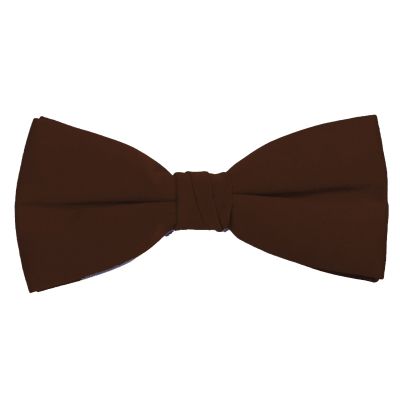 K. Alexander Solid Brown Bow Tie Men's Satin Pre-tied Formal Tuxedo Bow with Adjustable Band