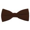 K. Alexander Solid Brown Bow Tie Men's Satin Pre-tied Formal Tuxedo Bow with Adjustable Band view 1
