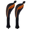 Andux 2 Pack Long Neck Golf Hybrid Club Head Covers Dial No. Tag CTMT-01 Black/Orange view 1