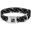 Dog Collar Seatbelt Buckle Spikes Scattered Black White 15 to 26 Inches 1.0 Inch Wide view 1