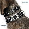 Dog Collar Seatbelt Buckle Spikes Scattered Black White 15 to 26 Inches 1.0 Inch Wide view 2