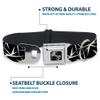Dog Collar Seatbelt Buckle Spikes Scattered Black White 15 to 26 Inches 1.0 Inch Wide view 4