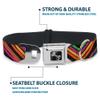 Dog Collar Seatbelt Buckle Chevron Freehand Close Up Multi Color 16 to 23 Inches 1.5 Inch Wide view 4