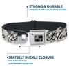 Dog Collar Seatbelt Buckle Born to Blossom Black White 9 to 15 Inches 1.0 Inch Wide view 4