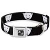 Dog Collar Seatbelt Buckle Polar Bear Repeat Black 18 to 32 Inches 1.5 Inch Wide view 1