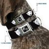 Dog Collar Seatbelt Buckle Polar Bear Repeat Black 18 to 32 Inches 1.5 Inch Wide view 2