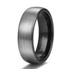 TRUMIUM 6mm Black Grey Tungsten Carbide Rings for Men Women Brushed Dome Wedding Band Size 5.5 view 1
