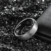 TRUMIUM 6mm Black Grey Tungsten Carbide Rings for Men Women Brushed Dome Wedding Band Size 5.5 view 3