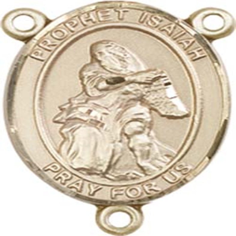 14K Gold Filled Saint Isaiah Rosary Centerpiece Medal, 3/4 Inch