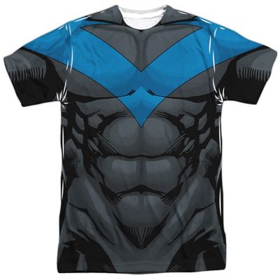 BATMAN Nightwing Blue Costume All-Over Front/Back T-Shirt, XX-Large