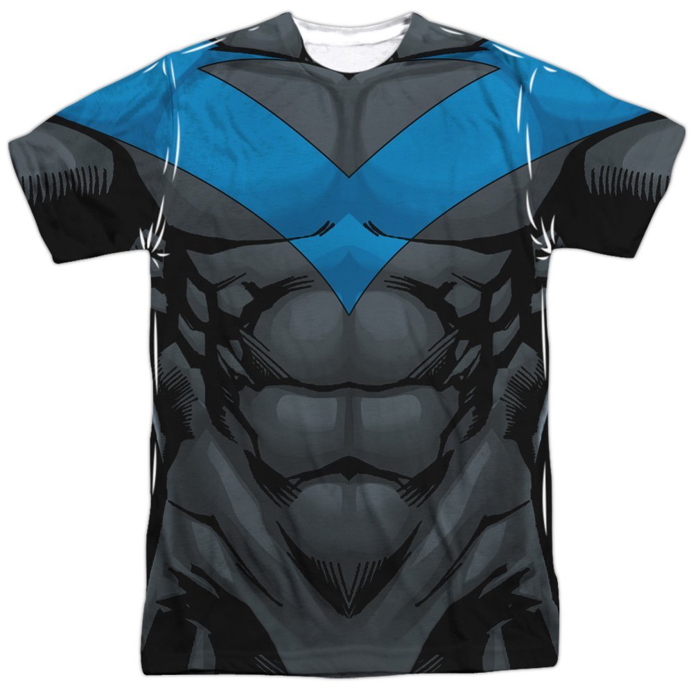 BATMAN Nightwing Blue Costume All-Over Front/Back T-Shirt, XX-Large