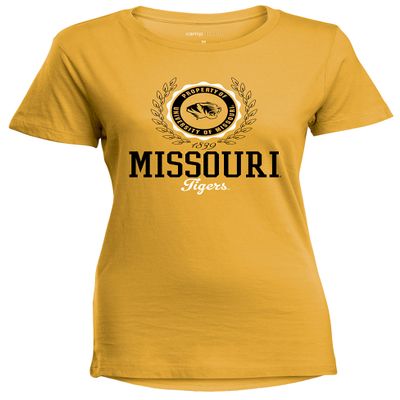 NCAA Missouri Tigers Women's Perfect Crewneck Tee, Small, Marigold