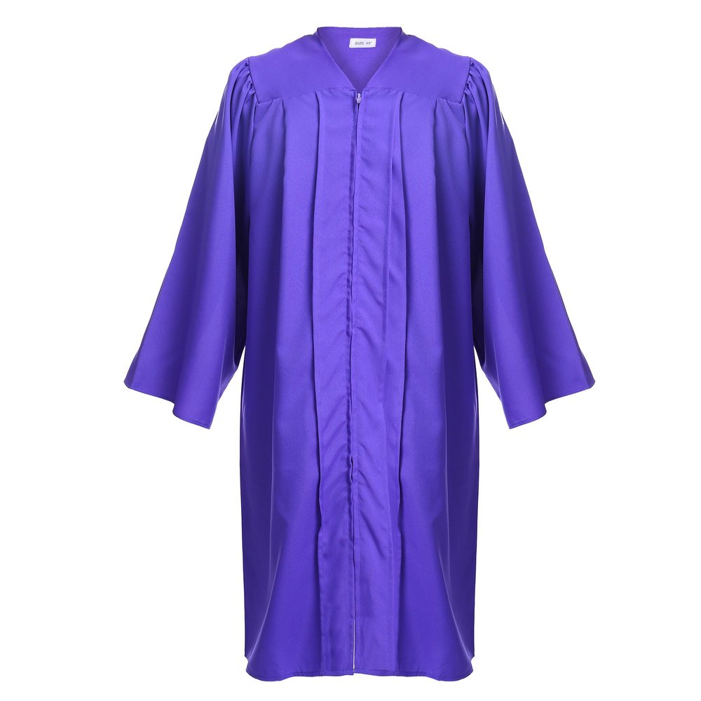 Newrara Unisex Premium Matte Graduation Gown Only (X-Small 42(4'9"-4'11"), Purple)