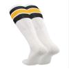 TCK Retro 3 Stripe Tube Socks (Black/Gold, Small) view 2