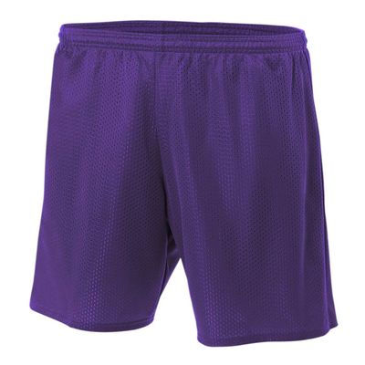 Adult Medium Purple 7" Poly Mesh Moisture Wicking Athletic Shorts