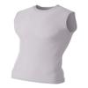 A4 Sportswear Silver Adult Medium Muscle Tee No Sleeve Tank High Performance Compression Moisture Wicking Shirt view 1