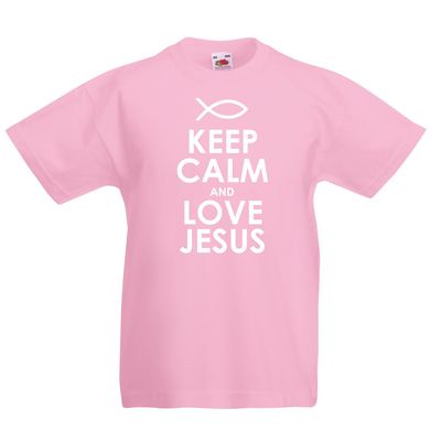 lepni.me Kids T-Shirt Love Jesus Christ, Christian Religion - Easter, Resurrection, Nativity, Religious Gift Ideas (9-11 Years Pink White)