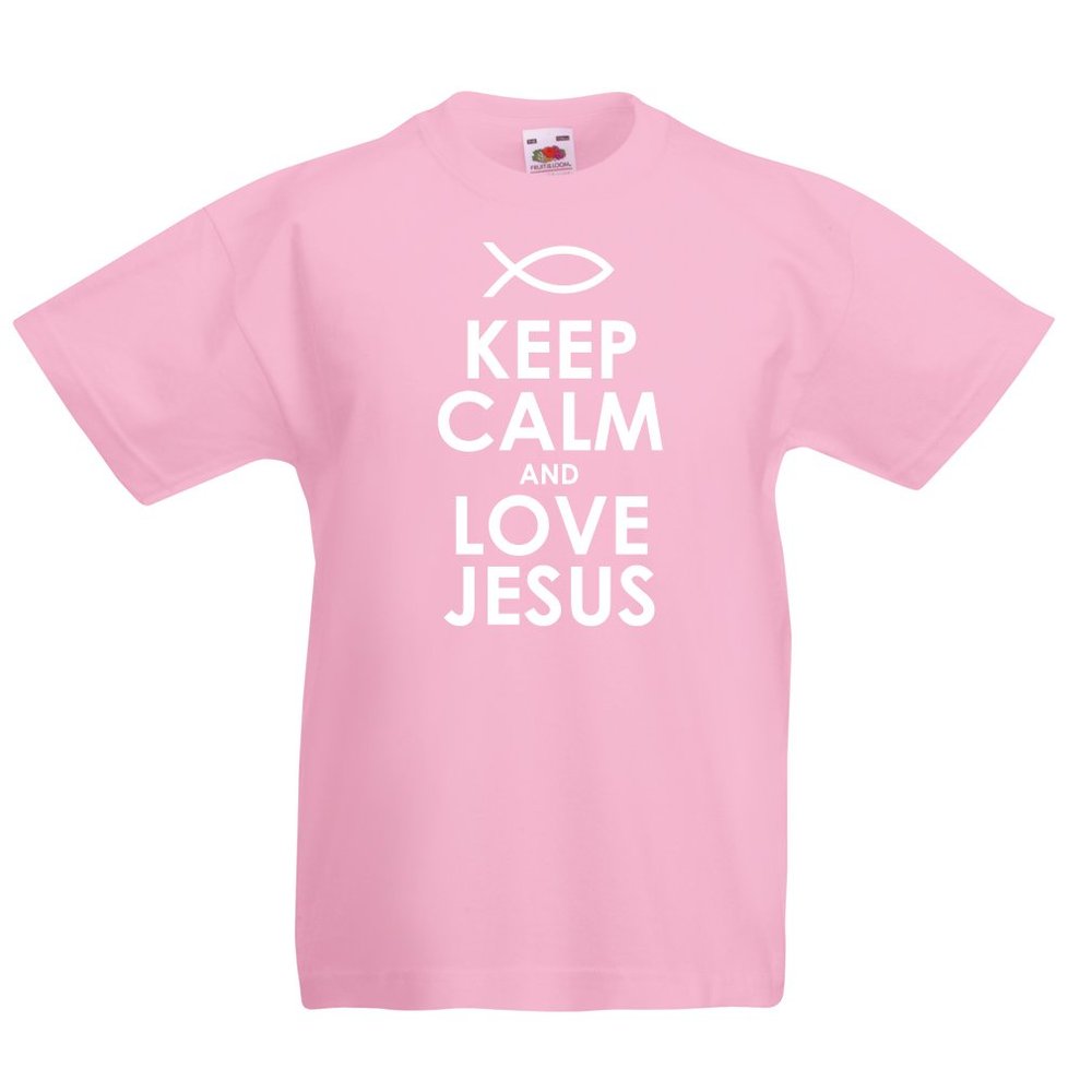 lepni.me Kids T-Shirt Love Jesus Christ, Christian Religion - Easter, Resurrection, Nativity, Religious Gift Ideas (9-11 Years Pink White)