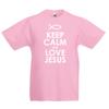 lepni.me Kids T-Shirt Love Jesus Christ, Christian Religion - Easter, Resurrection, Nativity, Religious Gift Ideas (9-11 Years Pink White) view 1