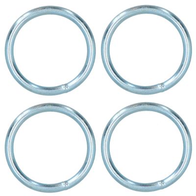 AB Tools 5mm x 40mm Steel Round O Rings Welded Zinc Plated 4 Pack DK38