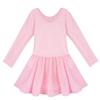 iiniim Kids Girls Classic Long Sleeve Gymnastics Ballet Leotard Dance Dress Tutu Skirt Pink 8-10 view 2