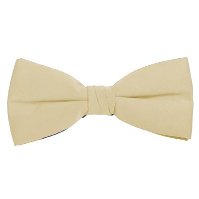 K. Alexander Solid Champagne Bow Tie Men's Satin Pre-tied Formal Tuxedo Bow with Adjustable Band