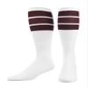 TCK Retro 3 Stripe Tube Socks (Maroon, Large) view 1