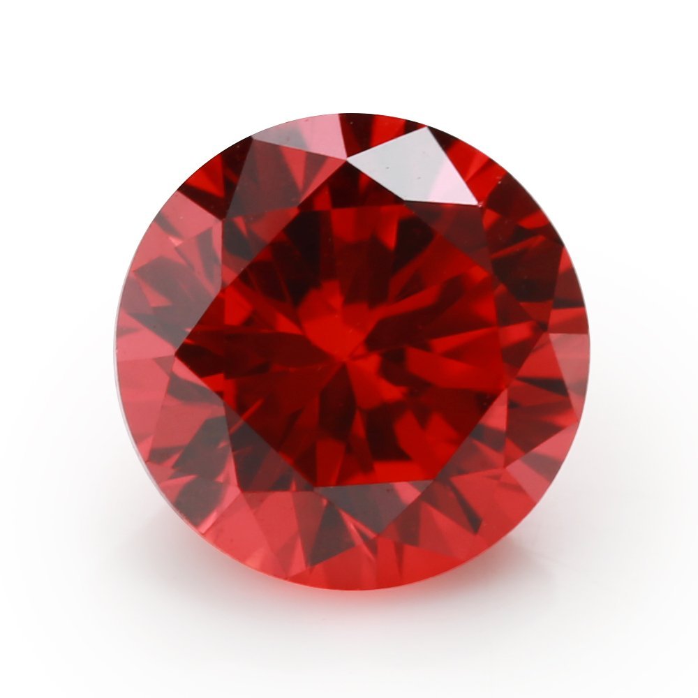100PCS Size 5.0mm 5A Round Machine Cut Orange Color Cubic Zirconia Stone Loose CZ Stones (5.0mm 100pcs)