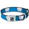 Dog Collar Seatbelt Buckle Polar Bear Repeat Black Blue Fade 11 to 17 Inches 1.0 Inch Wide view 1